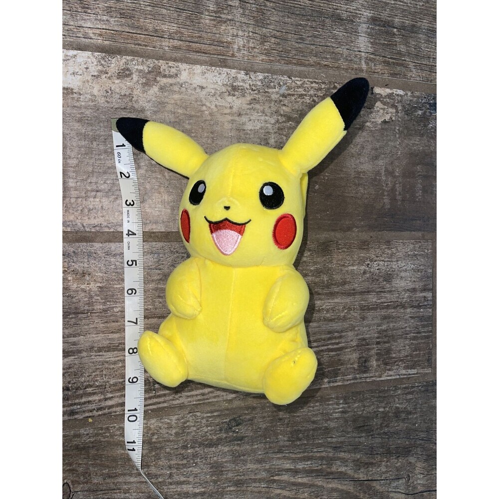 Pokemon  Plush Pikachu 8" Eyes Open Smile Sitting WCT Wicked Cool Toys